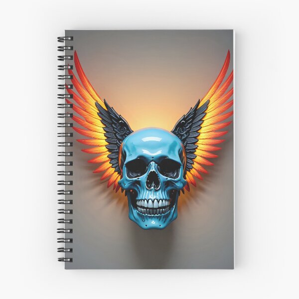 Item preview, Blue Skull, bright red wings designed and sold by DeeperDowntrh.