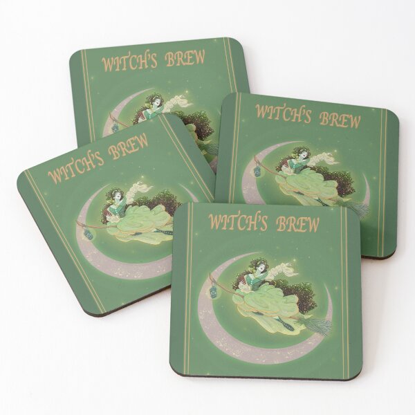 Item preview, Green Witch's Brew Whimsical Witch Art designed and sold by ABHolliART.