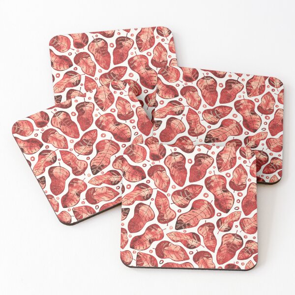 Item preview, Vivid Red Tropical Leaves Pattern designed and sold by schorrnuff.