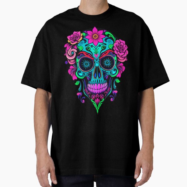 Item preview, A vibrant and abstract sugar skull Calavera designed and sold by TugArt.