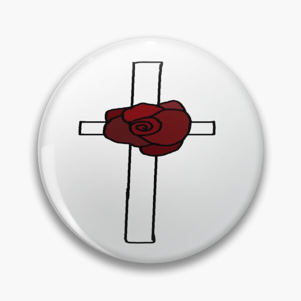 Item preview, Beautiful White Cross With Red Rose designed and sold by Rainbowland123.