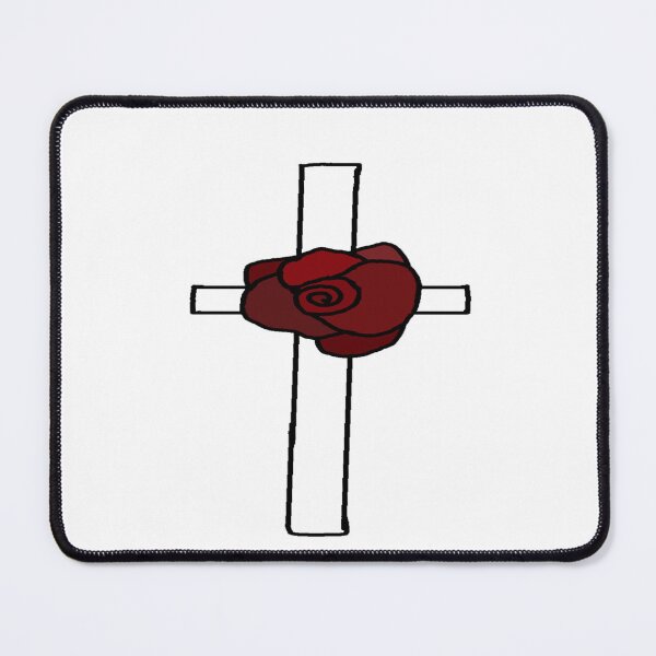 Item preview, Beautiful White Cross With Red Rose designed and sold by Rainbowland123.
