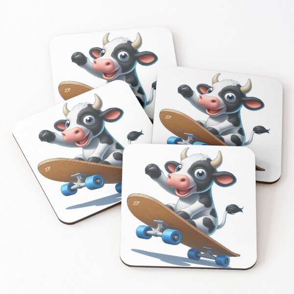 Item preview, Funny cow on a skateboard greets everyone. designed and sold by jumapa.