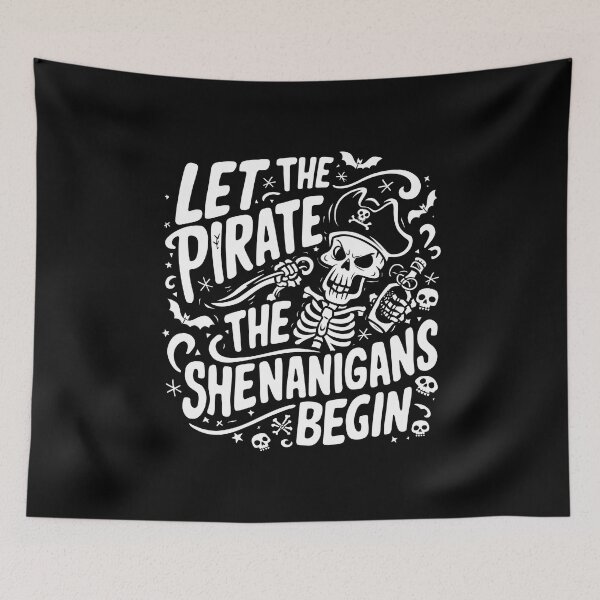 Item preview, Halloween Skull Let The Pirate Shenanigans Begin designed and sold by box-artshop.