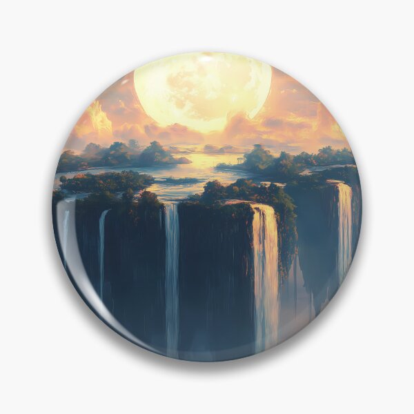 Item preview, Ethereal Dreamscape: Floating Islands and Moonlit Waterfalls designed and sold by north-sky.