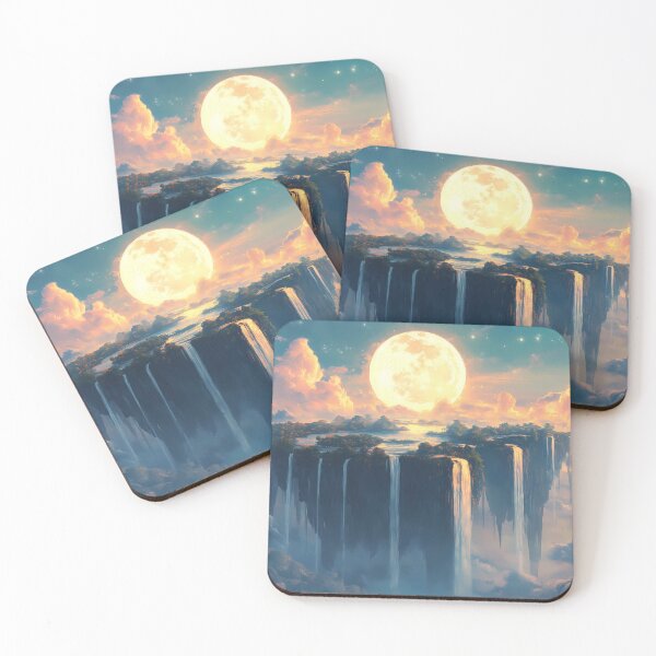 Item preview, Ethereal Dreamscape: Floating Islands and Moonlit Waterfalls designed and sold by north-sky.