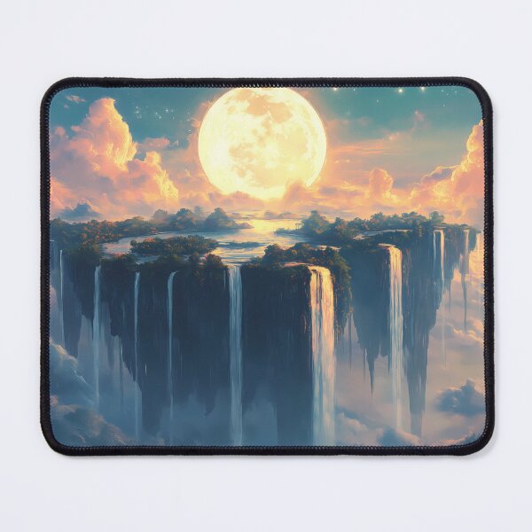 Item preview, Ethereal Dreamscape: Floating Islands and Moonlit Waterfalls designed and sold by north-sky.