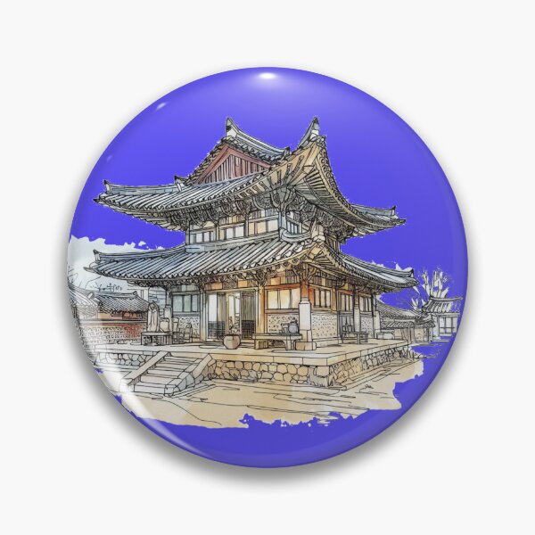 Item preview, 3D Sketch of Hahoe Folk Village in Andong, Korea - UNESCO Cultural Heritage Site, designed and sold by PaintMeWorld.