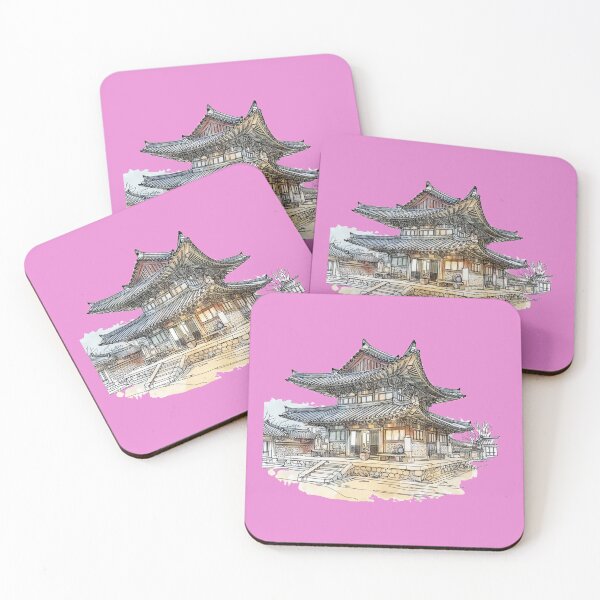Item preview, 3D Sketch of Hahoe Folk Village in Andong, Korea - UNESCO Cultural Heritage Site,   designed and sold by PaintMeWorld.