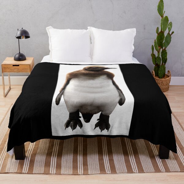 Item preview, Cute Standing King Penguin Chick Boxed (Black Background) designed and sold by SBPenguins.