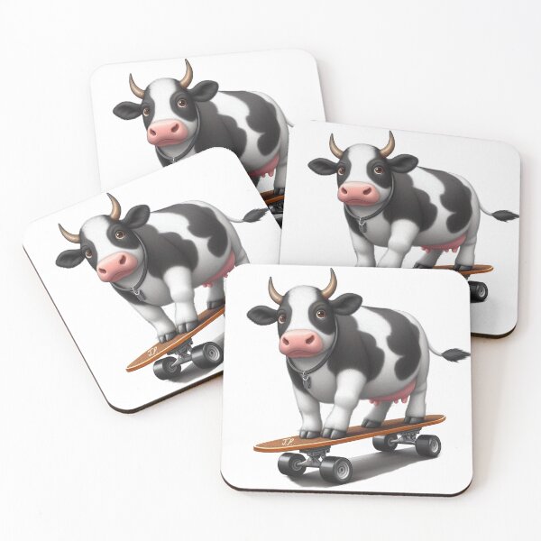 Item preview, Funny cow on a skateboard is not so sure. designed and sold by jumapa.
