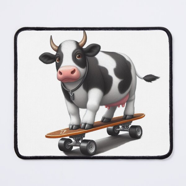 Item preview, Funny cow on a skateboard is not so sure. designed and sold by jumapa.