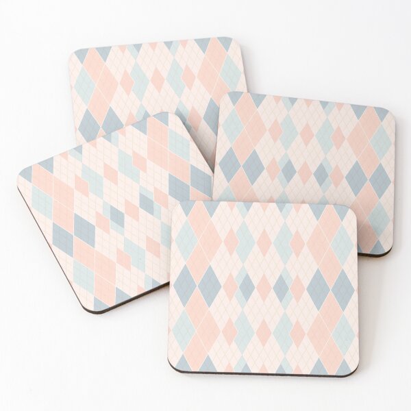 Item preview, An Argyle pattern design in soft pastel colors with delicate, small-scale diamond shapes. designed and sold by HEMRO.
