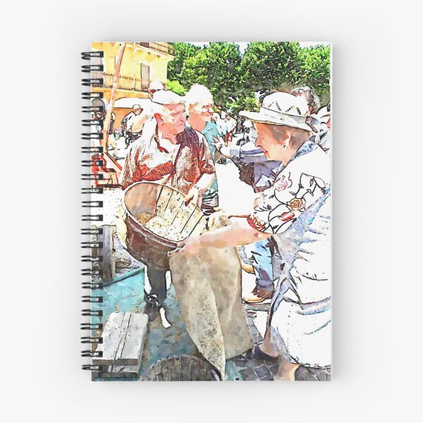 Item preview, Peasants pour wheat grains from the packed bucket designed and sold by Giuseppe Cocco.
