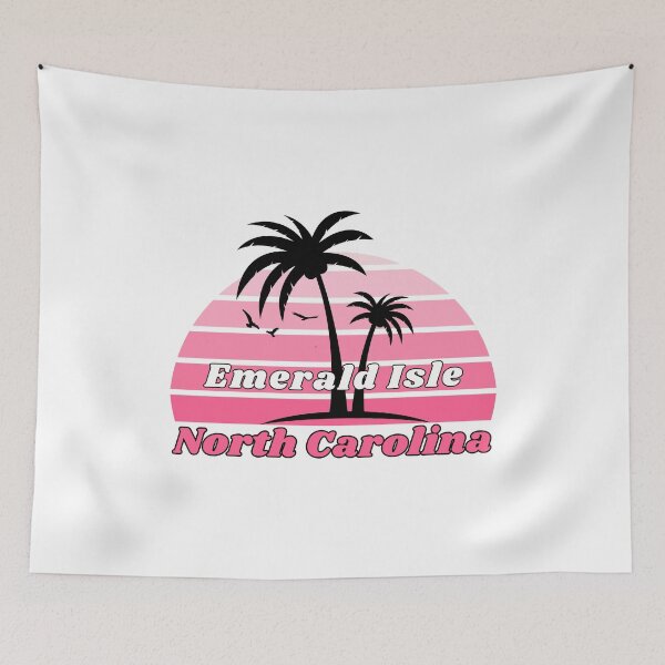 Item preview, Retro Cool Emerald Isle Beach North Carolina Palm Tree at Sunset designed and sold by karmdaf.