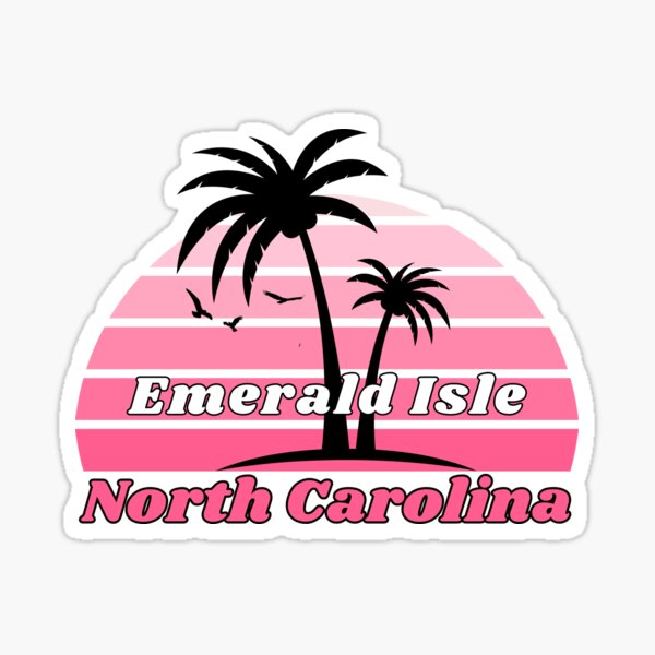 Item preview, Retro Cool Emerald Isle Beach North Carolina Palm Tree at Sunset designed and sold by karmdaf.