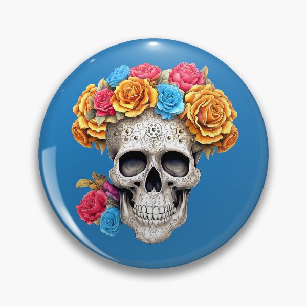 Item preview, Copy of Colorful Day of the Dead Skull with Flowers designed and sold by LaRoach Digital Arts.
