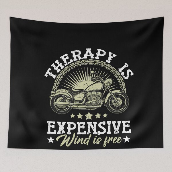 Item preview, Therapy Is Expensive Wind Is Free funny sarcastic biker designed and sold by GrahamEllis.