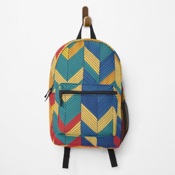 Item preview, A vibrant and colorful pattern design featuring vertical stripes of interlocking chevron shapes. designed and sold by HEMRO.