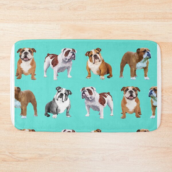 Item preview,  bulldogs on teal background designed and sold by TerenceLacey.