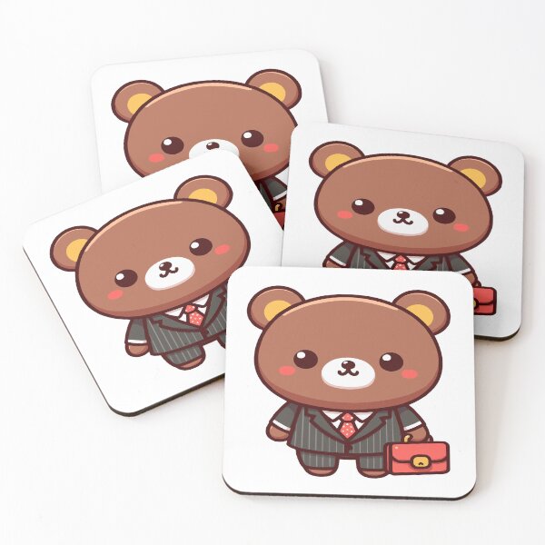 Item preview, Business bear, kawaii chibi style bear wearing a suit with a briefcase designed and sold by AdrianMDesigns.