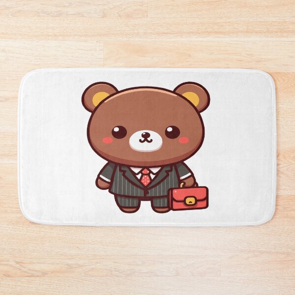 Item preview, Business bear, kawaii chibi style bear wearing a suit with a briefcase designed and sold by AdrianMDesigns.