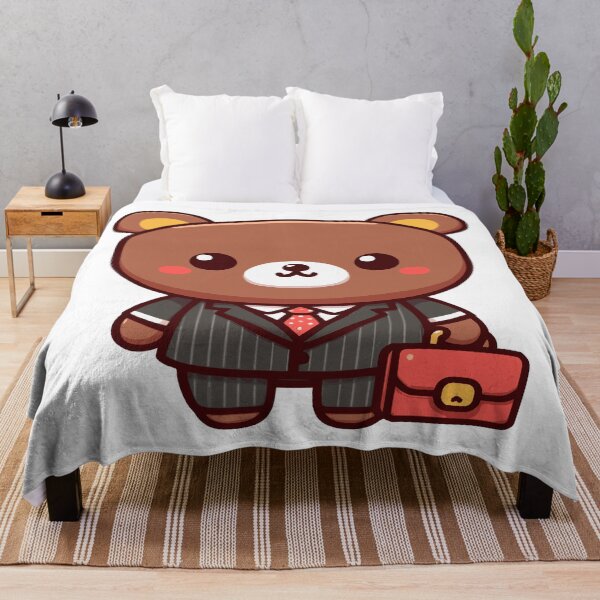 Item preview, Business bear, kawaii chibi style bear wearing a suit with a briefcase designed and sold by AdrianMDesigns.