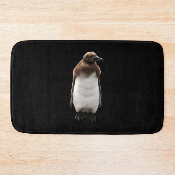 Item preview, Cute Standing King Penguin Chick (black background) designed and sold by SBPenguins.