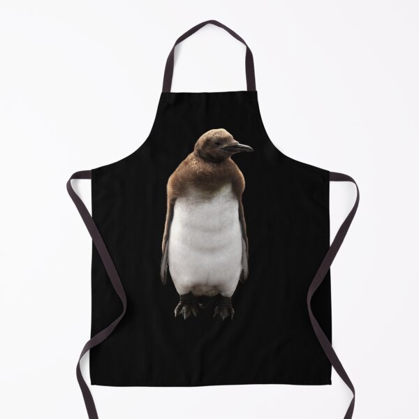 Item preview, Cute Standing King Penguin Chick (black background) designed and sold by SBPenguins.