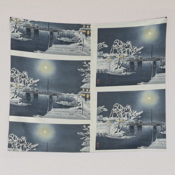 Item preview, Kiyochika Kobayashi   Kobayashi Kiyochika Tsukishima Bridge Woodblock designed and sold by TeeARTHY.