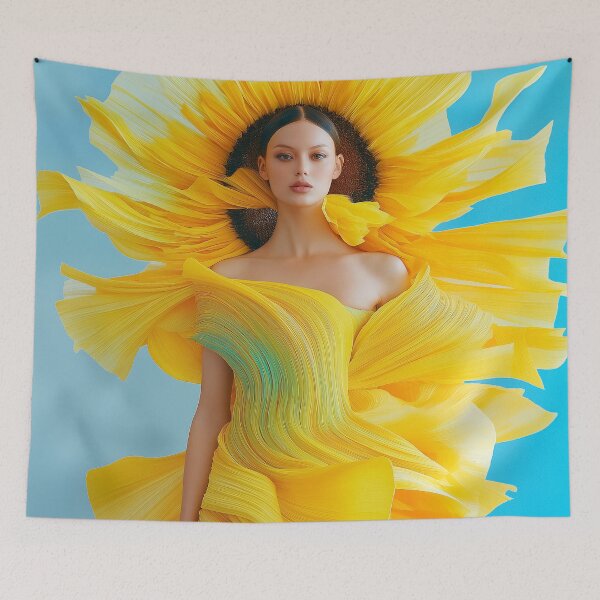 Item preview, "Dynamic Fashion in Yellow and Blue" designed and sold by MacroArtHub.