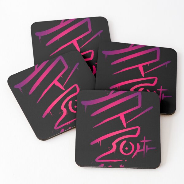 Item preview, Neon Pink Urban Glyphs Cyber Sigil Graffiti designed and sold by Mitch616Art.