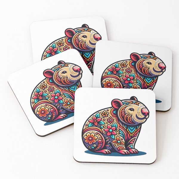 Item preview, Abstract Floral Wombat designed and sold by TheAnimalZ00.