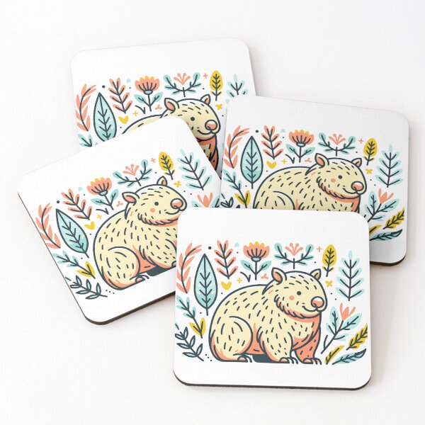 Item preview, Cute Wombat Floral Art  designed and sold by TheAnimalZ00.