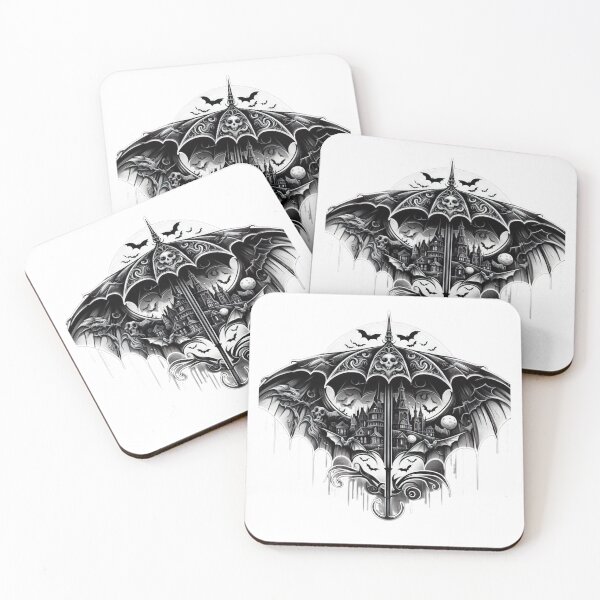 Item preview, umbrella with bat and Castle ,Halloween bat,Halloween  tattoo,Halloween Umbrella,halloween Castle designed and sold by Expressions-Sel.