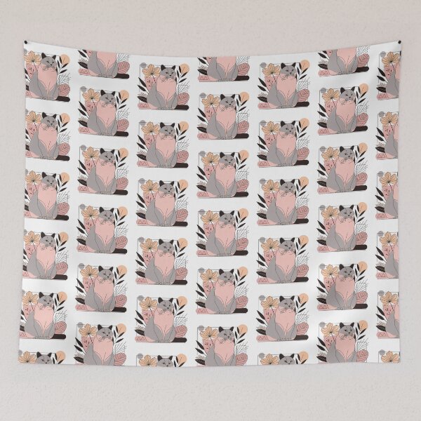 Item preview, Abstract Floral British Shorthair Cat Art designed and sold by TheAnimalZ00.