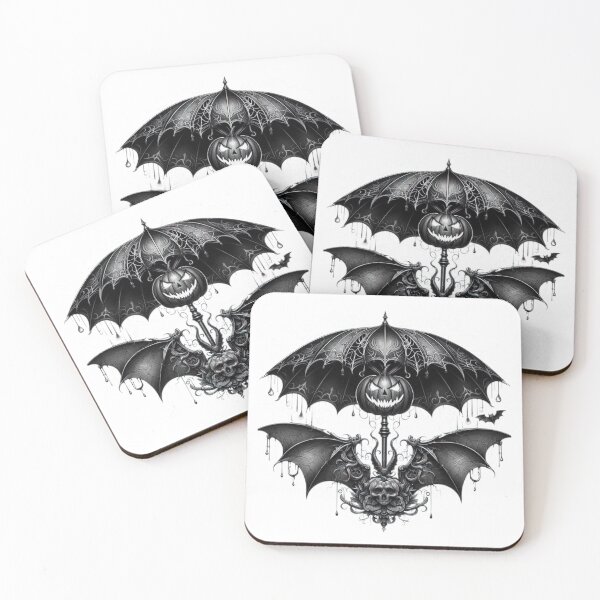 Item preview,  umbrella with bat and pumpkin and skull,Halloween bat,Halloween  tattoo,Halloween Umbrella,halloween pumpkin,Halloween skull designed and sold by Expressions-Sel.