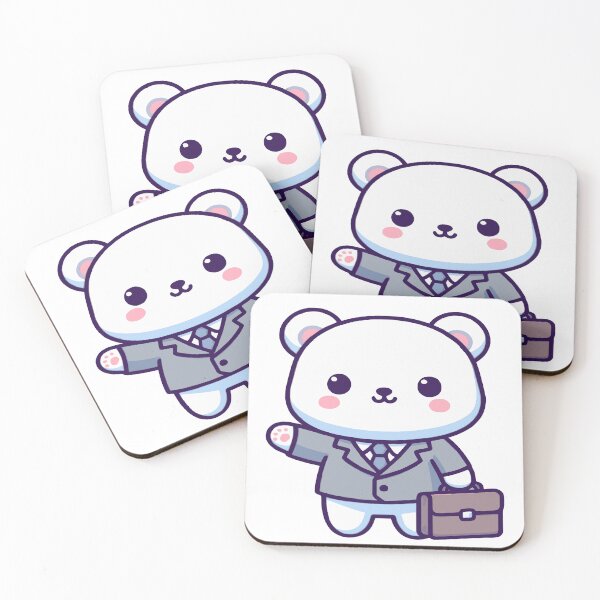 Item preview, Business polar bear, kawaii chibi style polar bear wearing a suit with a briefcase designed and sold by AdrianMDesigns.