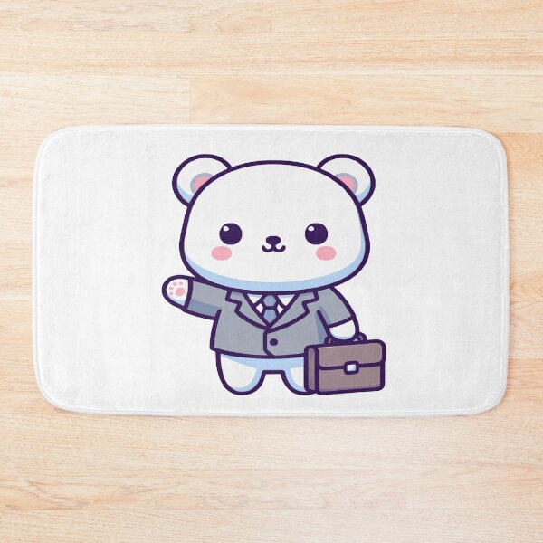 Item preview, Business polar bear, kawaii chibi style polar bear wearing a suit with a briefcase designed and sold by AdrianMDesigns.