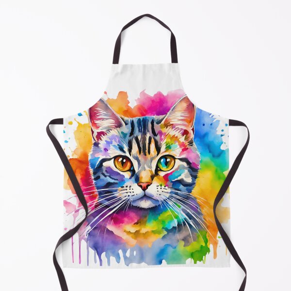 Item preview, Silver Tabby Cat Watercolor Art – Vibrant Pet Lover Design designed and sold by Fredster1966.