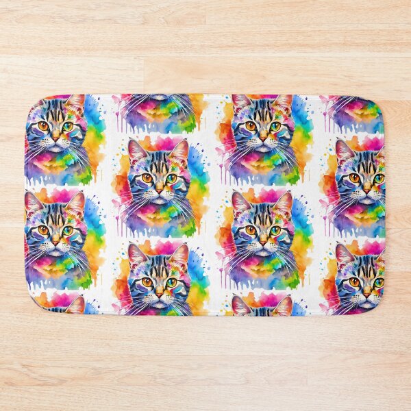 Item preview, Silver Tabby Cat Watercolor Art – Vibrant Pet Lover Design designed and sold by Fredster1966.