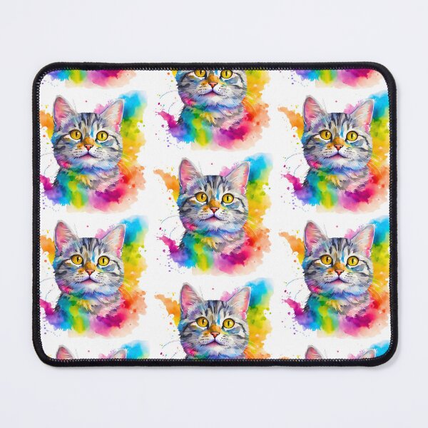 Item preview, Silver Tabby Cat Watercolor Art – Vibrant Pet Lover Design designed and sold by Fredster1966.