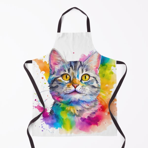Item preview, Silver Tabby Cat Watercolor Art – Vibrant Pet Lover Design designed and sold by Fredster1966.