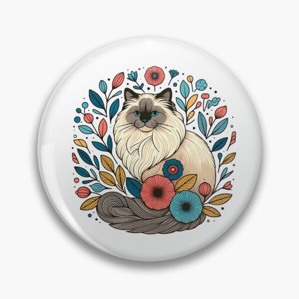 Item preview, Abstract Floral Ragdoll Cat  designed and sold by TheAnimalZ00.