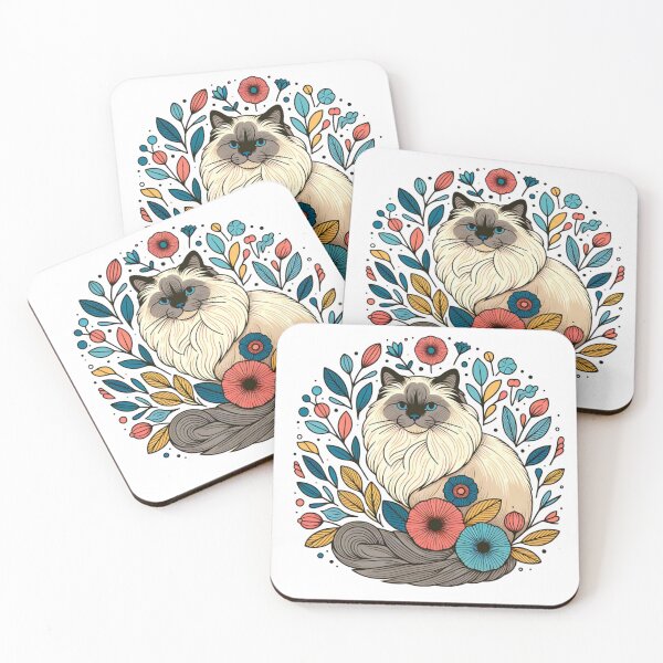 Item preview, Abstract Floral Ragdoll Cat  designed and sold by TheAnimalZ00.