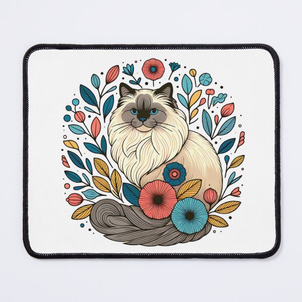 Item preview, Abstract Floral Ragdoll Cat designed and sold by TheAnimalZ00.