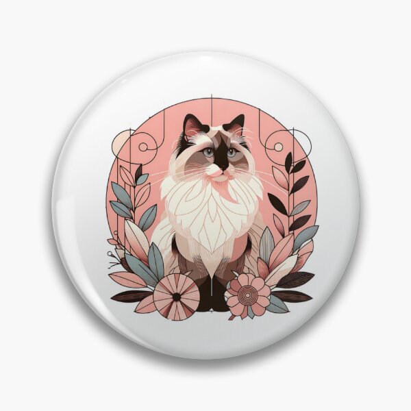 Item preview, Floral Abstract Ragdoll Cat Art designed and sold by TheAnimalZ00.