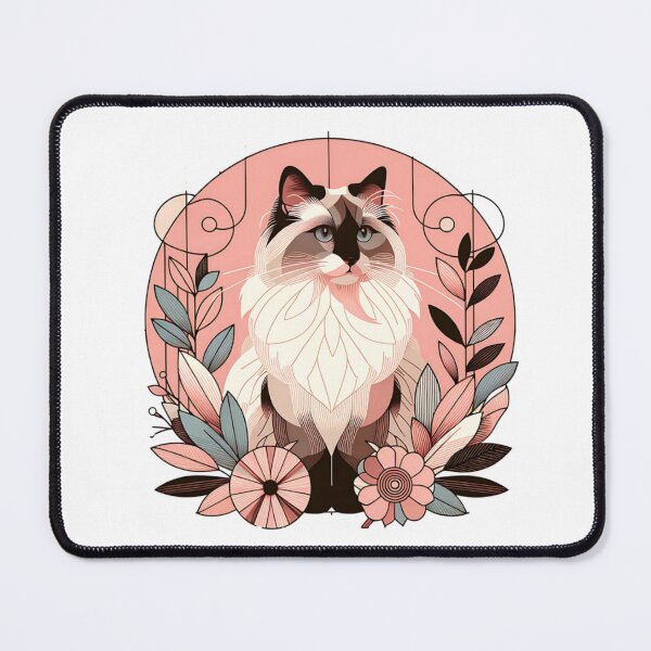 Item preview, Floral Abstract Ragdoll Cat Art designed and sold by TheAnimalZ00.