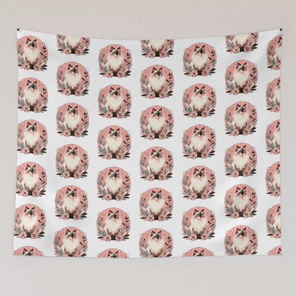 Item preview, Floral Abstract Ragdoll Cat Art designed and sold by TheAnimalZ00.