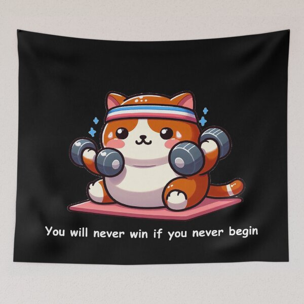 Item preview, Motivational Workout Kitty designed and sold by BulgariAI.